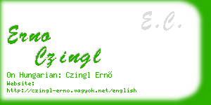 erno czingl business card